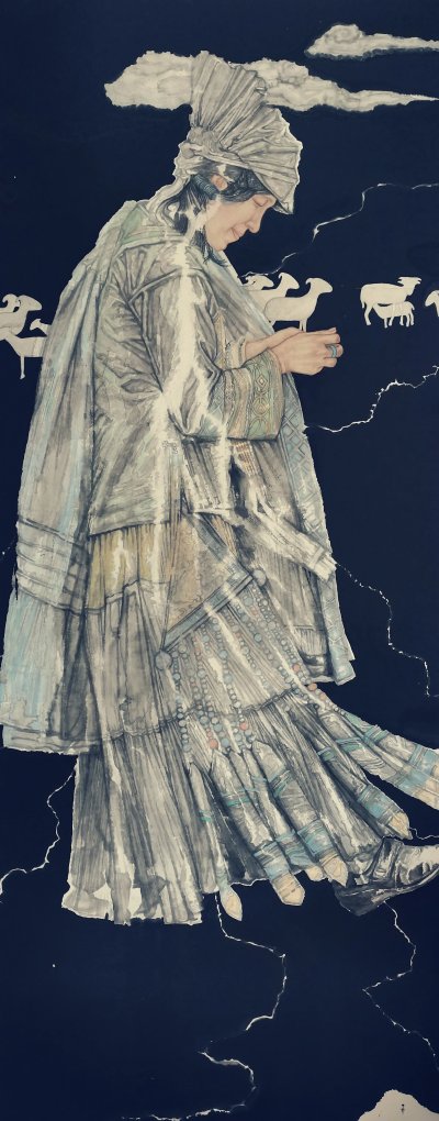 《思·彝族之五》 68x68cm