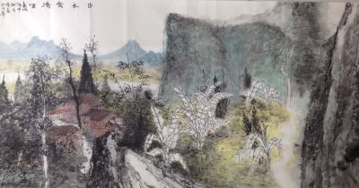 《山水含清晖》138x69cm