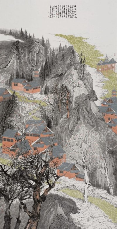 《春天的讯息》 240x129cm  纸本设色