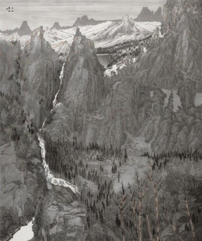 《大山见证》 220x190cm  纸本设色